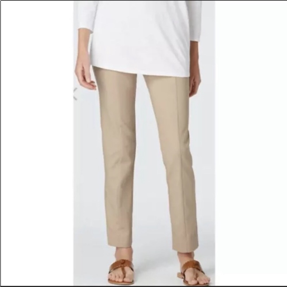 NWT J Jill Essential Slim Ankle Pants Pull on Elastic Waist Beige Size 22